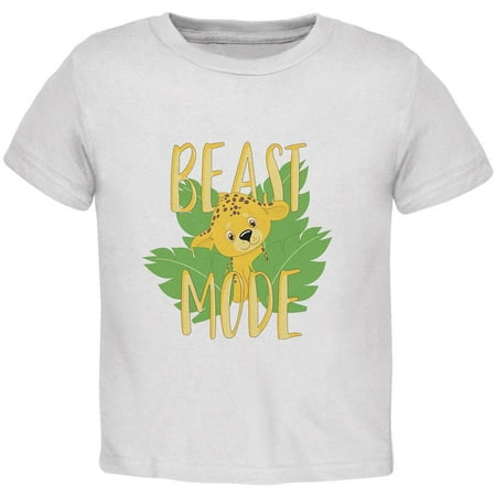 Beast Mode Cute Cheetah Cub Toddler T Shirt White 4T