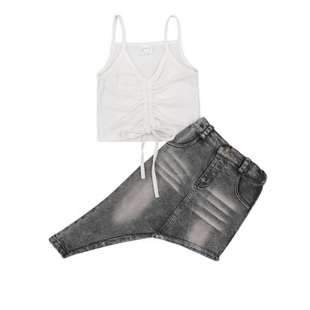 Farrubbyine8 Baby Girls Sets 2 Piece Sleeveless Vest Denim Skirt Summer Outfits 
Farrubbyine8 Baby Girls Sets 2 Piece Sleeveless Vest Denim Skirt Summer Outfits