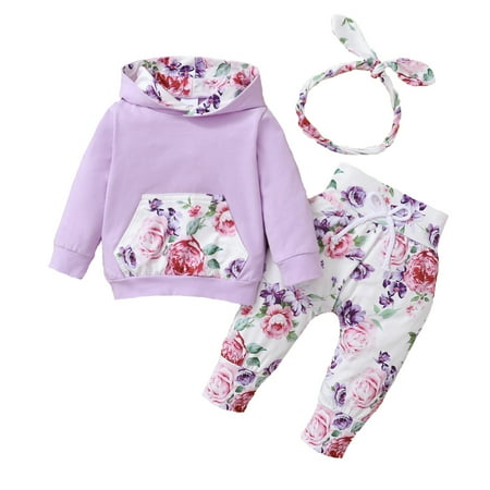 KIMI BEAR Newborn Girls Outfits 6 Months Newborn Girls Autumn Winter Outfits 9 Months Newborn Girls Sweet Floral Print Hooded Pocket Long Sleeve Hoodie + Pants + Headband 3PCs Set Light Purple
KIMI BEAR Newborn Girls Outfits 6 Months Newborn Girls Autumn Winter Outfits 9 Months Newborn Girls Sweet Floral Print Hooded Pocket Long Sleeve Hoodie + Pants + Headband 3PCs Set Light Purple