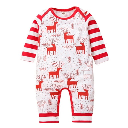 Yinyinxull Newborn Baby Girls Boys Christmas Jumpsuit Elk Stripe Print Long Sleeve Round Neck Romper Red 0-3 Months
Yinyinxull Newborn Baby Girls Boys Christmas Jumpsuit Elk Stripe Print Long Sleeve Round Neck Romper Red 0-3 Months