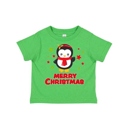 Inktastic Merry Christmas Penguin waving Gift Toddler Toddler Girl T-Shirt