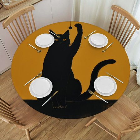 Vllo0ord Cat Raising Paw Round Fitted Tablecloth with Elastic Protector Table Kitchen Dinner Waterproof Oil-Proof Table Covers Fits 54-58
Vllo0ord Cat Raising Paw Round Fitted Tablecloth with Elastic Protector Table Kitchen Dinner Waterproof Oil-Proof Table Covers Fits 54-58