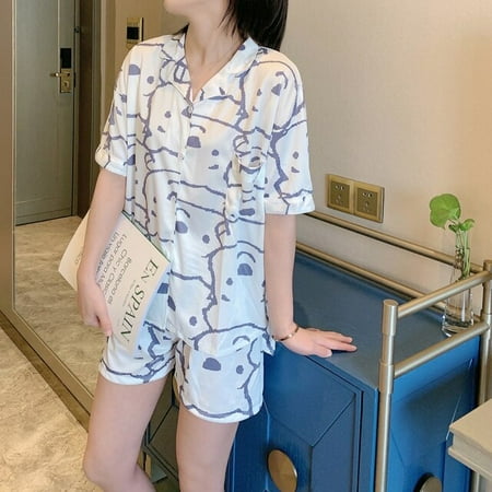 CoCopeaunt New Women Short Sleeve Tops+Pants 2 Pieces Pajamas Set Korea Style Student Plaid Print Sleepwear Pijimas Loungewear Pyjamas 
CoCopeaunt New Women Short Sleeve Tops+Pants 2 Pieces Pajamas Set Korea Style Student Plaid Print Sleepwear Pijimas Loungewear Pyjamas