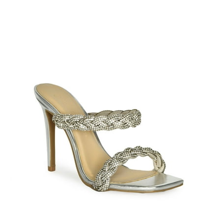 Wild Diva Braided Double Strap Rhinestone Square Toe Stilettos Heels (Silver 6)
Wild Diva Braided Double Strap Rhinestone Square Toe Stilettos Heels (Silver 6)