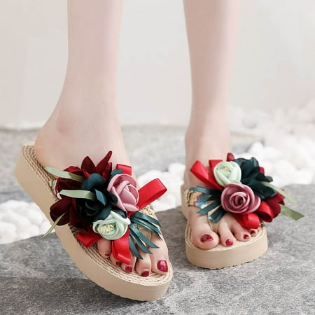 Women Weave Beach Breathable Sandals Home Slipper Flowers Flip-Flops Flat Shoes Note Please Buy One Or Two Sizes Larger
Women Weave Beach Breathable Sandals Home Slipper Flowers Flip-Flops Flat Shoes Note Please Buy One Or Two Sizes Larger
