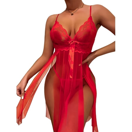 DYMADE Women Honeymoon Mesh Sexy Sheer Sleeveless V-Neck Adjustable Strap Babydoll Lingerie Chemise Nightdress
DYMADE Women Honeymoon Mesh Sexy Sheer Sleeveless V-Neck Adjustable Strap Babydoll Lingerie Chemise Nightdress