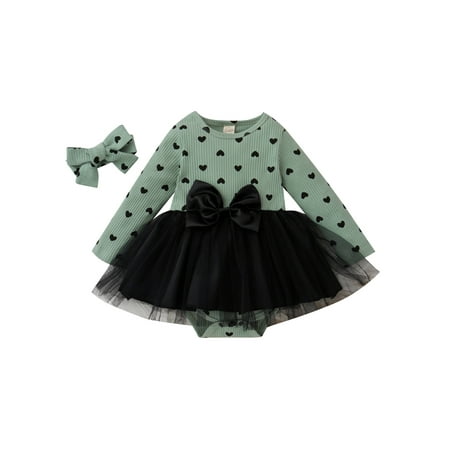 Baby Girls Outfit Heart Print Mesh Splicing Long Sleeve Romper with Headwear 0-12 Months
Baby Girls Outfit Heart Print Mesh Splicing Long Sleeve Romper with Headwear 0-12 Months