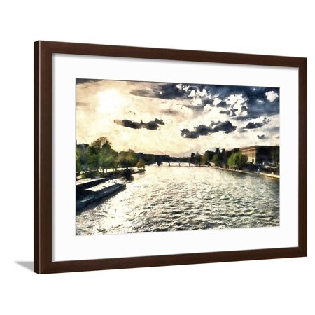 Paris Seine Sunset Framed Print Wall Art By Philippe Hugonnard