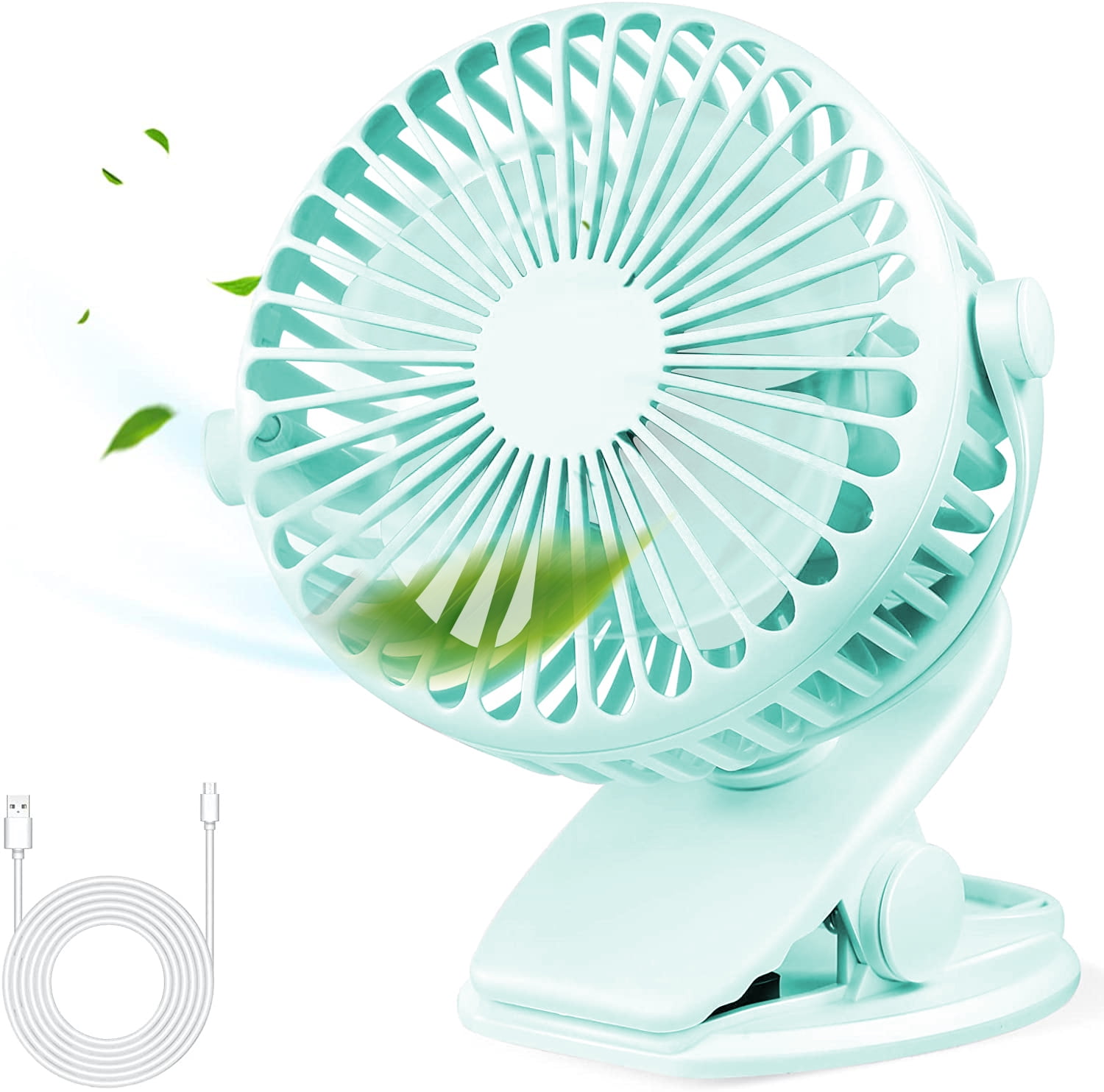 Akface Portable Fan Clip On Fan Speed Adjustable Usb Desk Fan