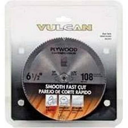 Vulcan Smooth Cut Circular Saw Blade 6-1/2 In Dia 108 Teeth 5/8 In Arbor Steel