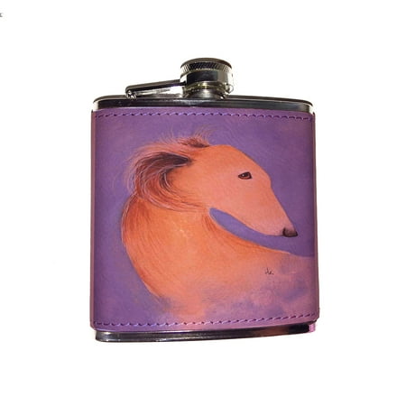 KuzmarK Pink Leather Flask - Long Haired Fawn Whippet Sighthound Dog Art by Denise Every
KuzmarK Pink Leather Flask - Long Haired Fawn Whippet Sighthound Dog Art by Denise Every
