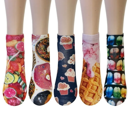 Wrapables® 3D Novelty Funny Ankle Socks Yummy Desserts