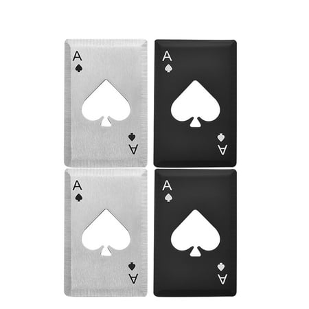 4 Pcs Stainless Steel Bottle Opener Portable of Spades Pattern Bottle Openers Performance Throwing Darts for Outdoor Hiking Camping (Silver Black Style 2 for Each)
4 Pcs Stainless Steel Bottle Opener Portable of Spades Pattern Bottle Openers Performance Throwing Darts for Outdoor Hiking Camping (Silver Black Style 2 for Each)