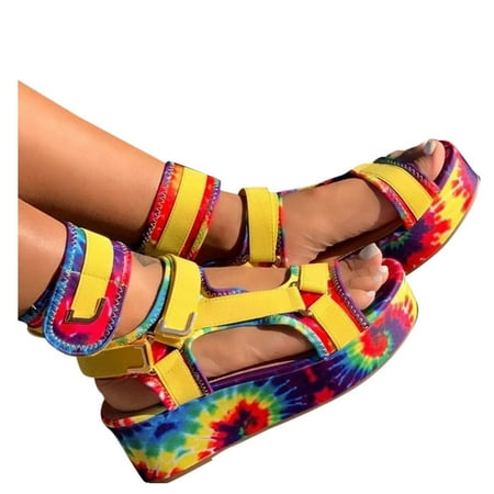 Mchoice Sandals for Women Platform Summer Sandals Tie Dye Open Toe Ankel StrapPrinting Flat Beach Shoes on Clearance
Mchoice Sandals for Women Platform Summer Sandals Tie Dye Open Toe Ankel StrapPrinting Flat Beach Shoes on Clearance