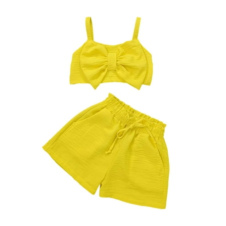 Toddler Girl Clothes Summer Sleeveless Solid Color Bow Tie Vest Tops Shorts 2Pcs Outfits Clothes Set For Babys Clothing Cute Clothes
Toddler Girl Clothes Summer Sleeveless Solid Color Bow Tie Vest Tops Shorts 2Pcs Outfits Clothes Set For Babys Clothing Cute Clothes