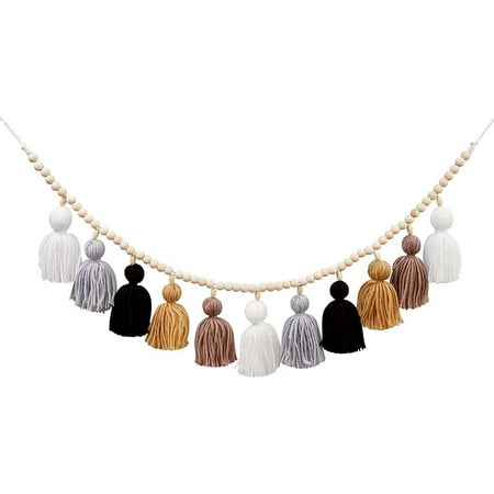 Boho Tassel Wreath with Wooden Beads Decorative Tassel Banner Wall Hanging Girls Room Nursery Baby Shower Classroom B
Boho Tassel Wreath with Wooden Beads Decorative Tassel Banner Wall Hanging Girls Room Nursery Baby Shower Classroom B