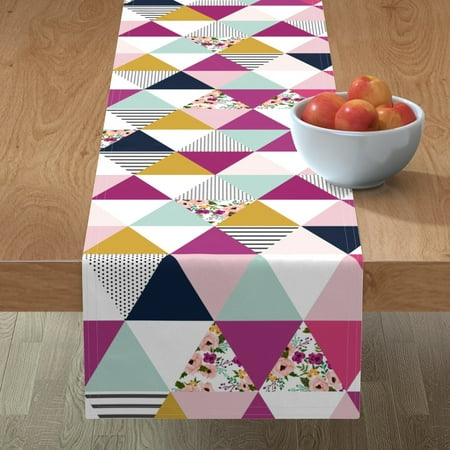Cotton Sateen Table Runner 90 - Floral Triangle Wholecloth Cheater Quilt Top Meadow Flowers Dots Triangles Raspberry Print Custom Table Linens by Spoonflower
Cotton Sateen Table Runner 90 - Floral Triangle Wholecloth Cheater Quilt Top Meadow Flowers Dots Triangles Raspberry Print Custom Table Linens by Spoonflower
