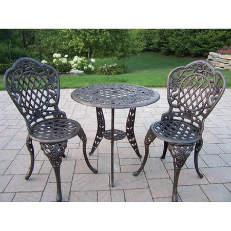Oakland Living Tea Rose 3 Piece Bistro Set