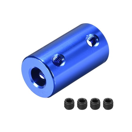 

6.35mm to 6.35mm Bore Rigid Coupling 25mm Length 14mm Diameter Aluminum Alloy Shaft Couplers Connector Blue 2pcs