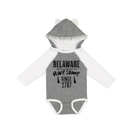 Inktastic Delaware Awesome Since 1787 Gift Baby Boy or Baby Girl Long Sleeve Bodysuit