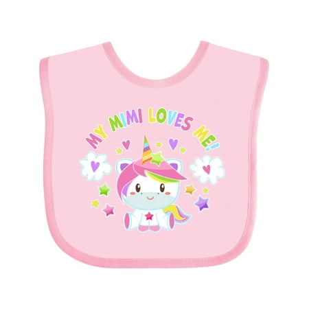 Inktastic My Mimi Loves Me with Cute Rainbow Unicorn Gift Baby Boy or Baby Girl Bib