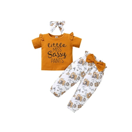 jaweiw 3Pcs Toddlers Summer Tracksuits Letter Print Short Sleeves Tops T shirt + Floral Casual Pants + Headband for Girls 1 2 3 4 5 Years
jaweiw 3Pcs Toddlers Summer Tracksuits Letter Print Short Sleeves Tops T shirt + Floral Casual Pants + Headband for Girls 1 2 3 4 5 Years