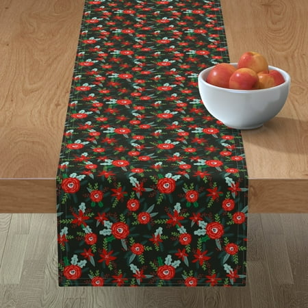 Cotton Sateen Table Runner 72 - Rose Florals Christmas Flowers Red Botanical Green Floral Poinsettias Fir Tree Xmas Print Custom Table Linens by Spoonflower
Cotton Sateen Table Runner 72 - Rose Florals Christmas Flowers Red Botanical Green Floral Poinsettias Fir Tree Xmas Print Custom Table Linens by Spoonflower