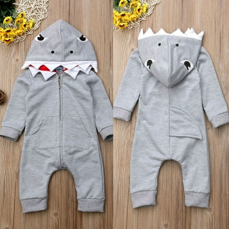Fashion Baby Boys Girls 3D Cartoon One-Piece Shark Hooded Romper Jumpsuit Zipper Clothes
Fashion Baby Boys Girls 3D Cartoon One-Piece Shark Hooded Romper Jumpsuit Zipper Clothes