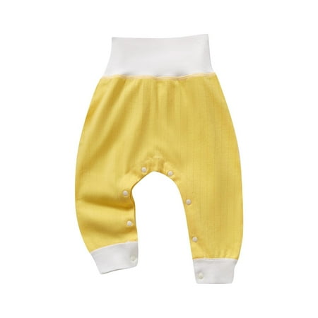 FLVPOV Toddler Snap Button Belly Protection Pants Boys Girls Casual Pure Cotton Trousers Baby High Waist Trousers Yellow 90
FLVPOV Toddler Snap Button Belly Protection Pants Boys Girls Casual Pure Cotton Trousers Baby High Waist Trousers Yellow 90