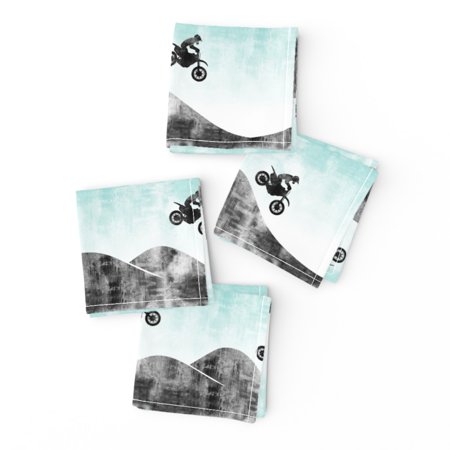 Cocktail Napkins Motocross Motorcycle Dirt Bike Baby Boy Distressed Set of 4