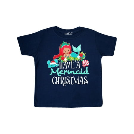 Inktastic Have a Mermaid Christmas with Crab and Seashell Gift Toddler Boy or Toddler Girl T-Shirt