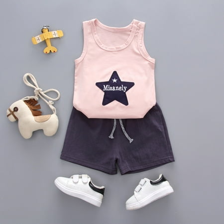 BSDHBS Clothing Set 2Pcs Toddler Baby Girls Boys Star Letter Vest Tops T Shirt Shorts Outfits Set
BSDHBS Clothing Set 2Pcs Toddler Baby Girls Boys Star Letter Vest Tops T Shirt Shorts Outfits Set
