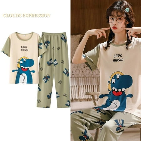 QWZNDZGR Spring Summer Knitted Cotton Cartoon Women s Pajama Sets Short Sleeved Long Pants Plaid Sleepwear Kwaii Nighty 4XL Home Fashion
QWZNDZGR Spring Summer Knitted Cotton Cartoon Women s Pajama Sets Short Sleeved Long Pants Plaid Sleepwear Kwaii Nighty 4XL Home Fashion