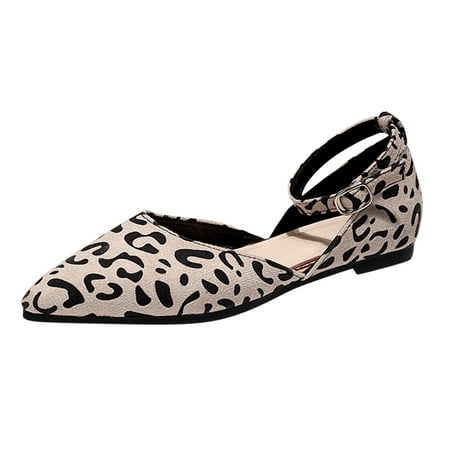 Ladies Sandals Flat Sandals Fashion Leopard Print Sandals Comfortable Shoes