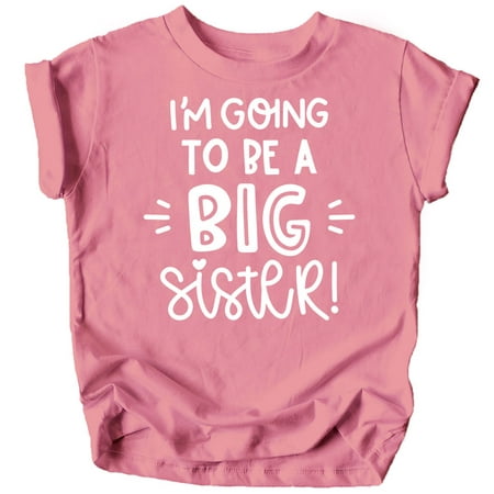 

Olive Loves Apple Big Sister New Baby Reveal I m Going to Be A Big Sister New Sibling Announcement T-Shirts White on Mauve Shirt 18 Months