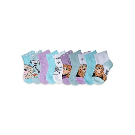 Frozen Toddler Girls Socks 10-Pack Sizes 2T - 5T