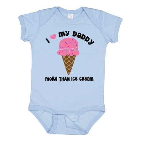 Inktastic I Love Daddy More Than Ice Cream Gift Baby Girl Bodysuit