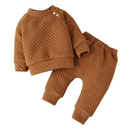 StylesILove Baby Toddler Boys Solid Long Sleeve Quilted Pullover Sweatshirt and Pants 2pcs Autumn Winter Outfit (Brown 9 Months)
StylesILove Baby Toddler Boys Solid Long Sleeve Quilted Pullover Sweatshirt and Pants 2pcs Autumn Winter Outfit (Brown 9 Months)
