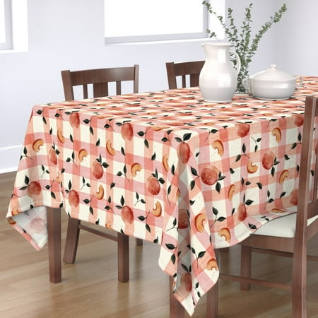 Cotton Sateen Tablecloth 70 x 90 - Retro Kitchen Peaches Gingham Pink Vintage Yellow Fruit Peach watercolor Print Custom Table Linens by Spoonflower
Cotton Sateen Tablecloth 70 x 90 - Retro Kitchen Peaches Gingham Pink Vintage Yellow Fruit Peach watercolor Print Custom Table Linens by Spoonflower