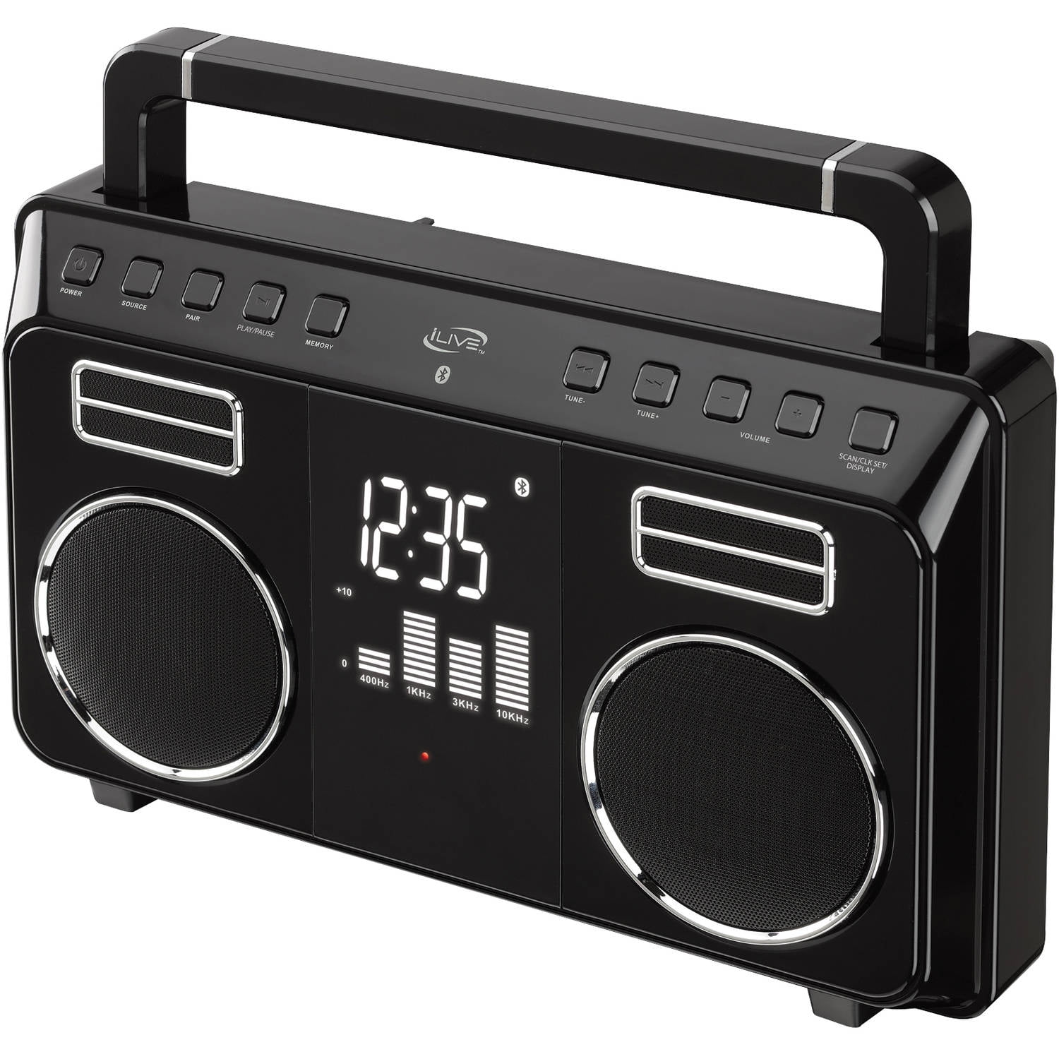 Memorex AM/FM Bluetooth CD Boombox, Black/Silver - Walmart.com