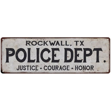 ROCKWALL, TX POLICE DEPT. Home Decor Metal Sign Gift 6x18 106180012876