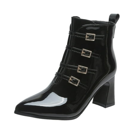 nsendm Boots Women 8 Short Women s Decorative Buckle Boots Side Pointed Toe Zipper Leather High Farm Boots for Women Black 7
nsendm Boots Women 8 Short Women s Decorative Buckle Boots Side Pointed Toe Zipper Leather High Farm Boots for Women Black 7