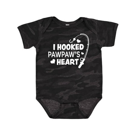 Inktastic I Hooked Pawpaw s Heart with Fishing Rod Gift Baby Boy or Baby Girl Bodysuit
