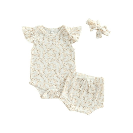 Genuiskids 3 Pcs Baby Suit outfit Coconut Tree/ Floral Print V-Neck/ O-Neck Romper+ Shorts+ Headband 0-18 Months
Genuiskids 3 Pcs Baby Suit outfit Coconut Tree/ Floral Print V-Neck/ O-Neck Romper+ Shorts+ Headband 0-18 Months