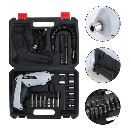 Cordless Screwdriver 47Pcs Set Rechargeable Electric Screwdriver Cordless with LED Light Power Screwdriver for Daily Home