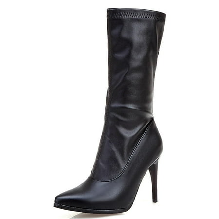 Christmas Clearance! SuoKom Boots for Women Women s Mid-Calf Booties Pointed Toe High Heel Side Zipper Fashion Causal Pure Black PU Leather Boots Shoes Boots for Women Girls Gifts on Clearance
Christmas Clearance! SuoKom Boots for Women Women s Mid-Calf Booties Pointed Toe High Heel Side Zipper Fashion Causal Pure Black PU Leather Boots Shoes Boots for Women Girls Gifts on Clearance