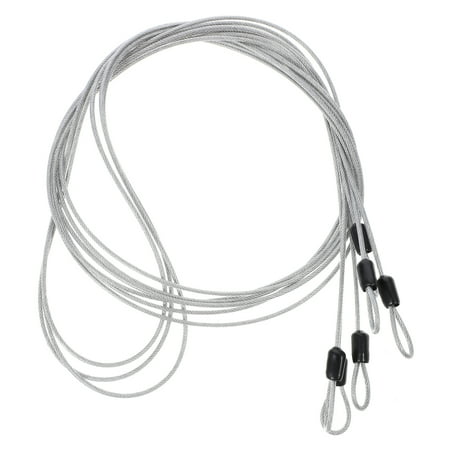 3Pcs 2M Durable Steel Long Roll of 50 Meters Hard Sturdy Steel Wire Rope