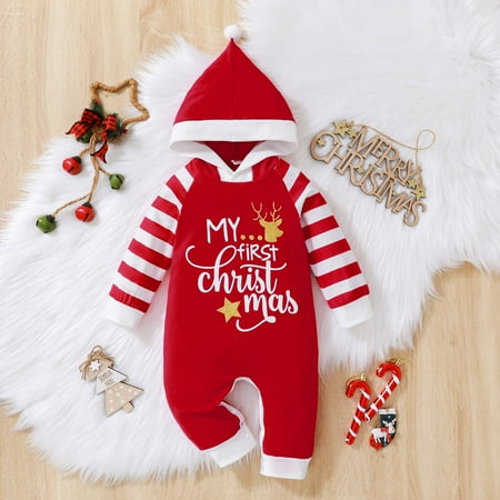 Christmas Boys Girls Christmas Long Sleeve Romper Cartoon Xmas Deer Prints Striped Hooded Jumpsuit
Christmas Boys Girls Christmas Long Sleeve Romper Cartoon Xmas Deer Prints Striped Hooded Jumpsuit
