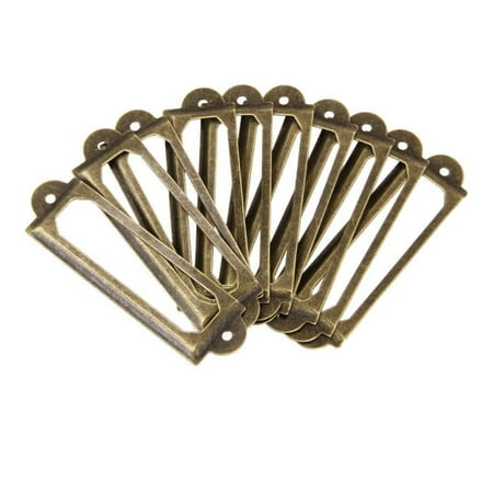 50 X Frame Der Box Case Cabinet Card Label Holders 60X17mm Antue Brass