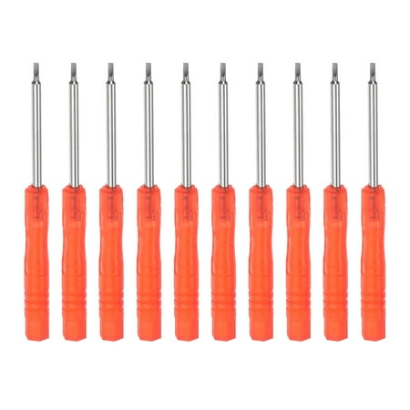 Mini Slotted Screwdriver 1.5mm Flat Head for Electronics Repair 10 Pack (Red)